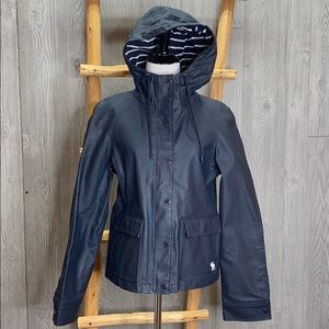 Abercrombie & Fitch Navy Hoodie Raincoat Large